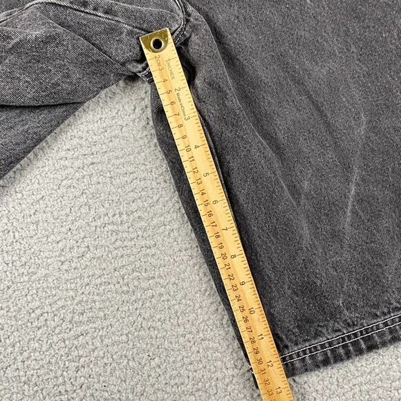 Vintage OMW Denim Shorts Men's 40 Carpenter Cargo Washed Black Gray Baggy Skater - Picture 10 of 11